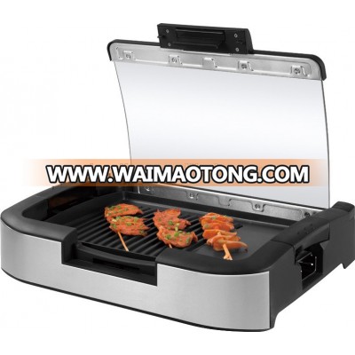 electric safety door design korean bbq grill table with galss lid